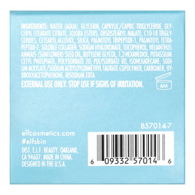 e.l.f. SKIN label close-up showing hyaluronic acid and peptide ingredients