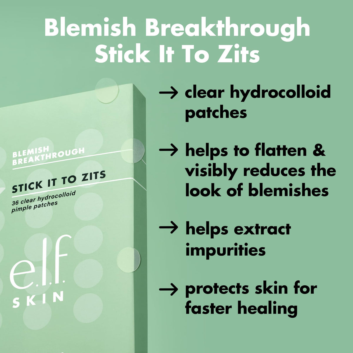 e.l.f. SKIN close-up of clear patch texture showing thin absorbent layer