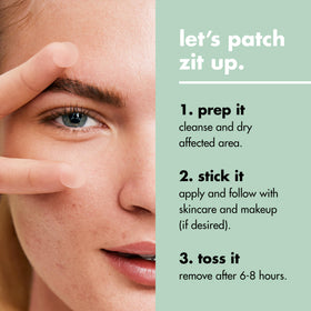 e.l.f. SKIN patch applied on cheek demonstrating discreet coverage benefit
