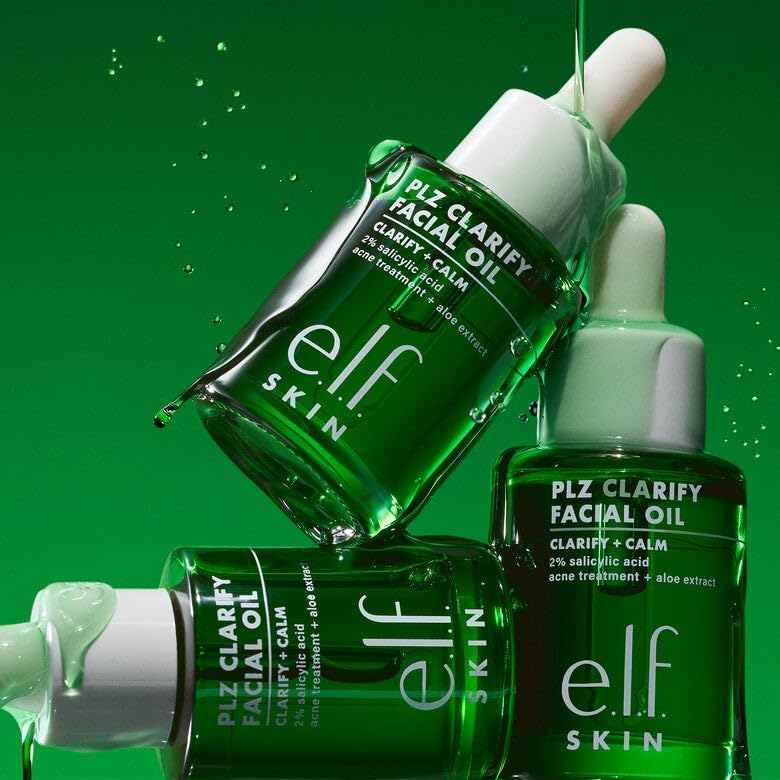 e.l.f. SKIN bottle staged on bathroom shelf showing how it fits into nightly routines