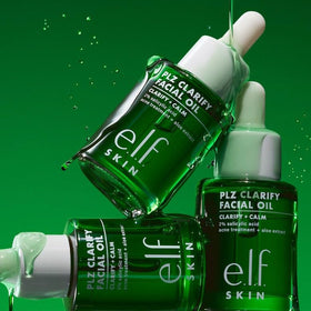 e.l.f. SKIN bottle staged on bathroom shelf showing how it fits into nightly routines