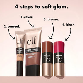 e.l.f. blush stick next to coin showing compact size and travel-friendly