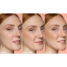 e.l.f. applying bronzer to jawline demonstrating quick sculpting benefit on skin