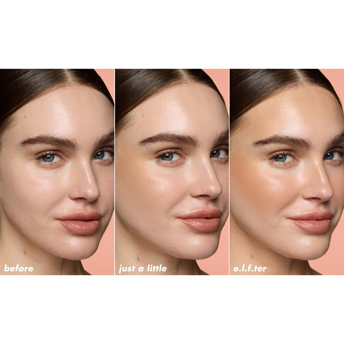 e.l.f. multiple swatches on skin demonstrating buildable color depth and natural warmth