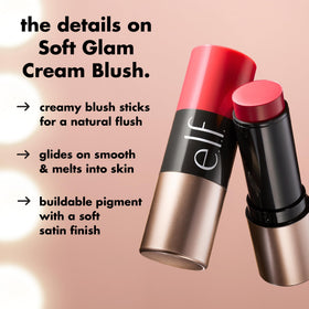 e.l.f. close-up of creamy texture illustrating smooth blendability and satin finish