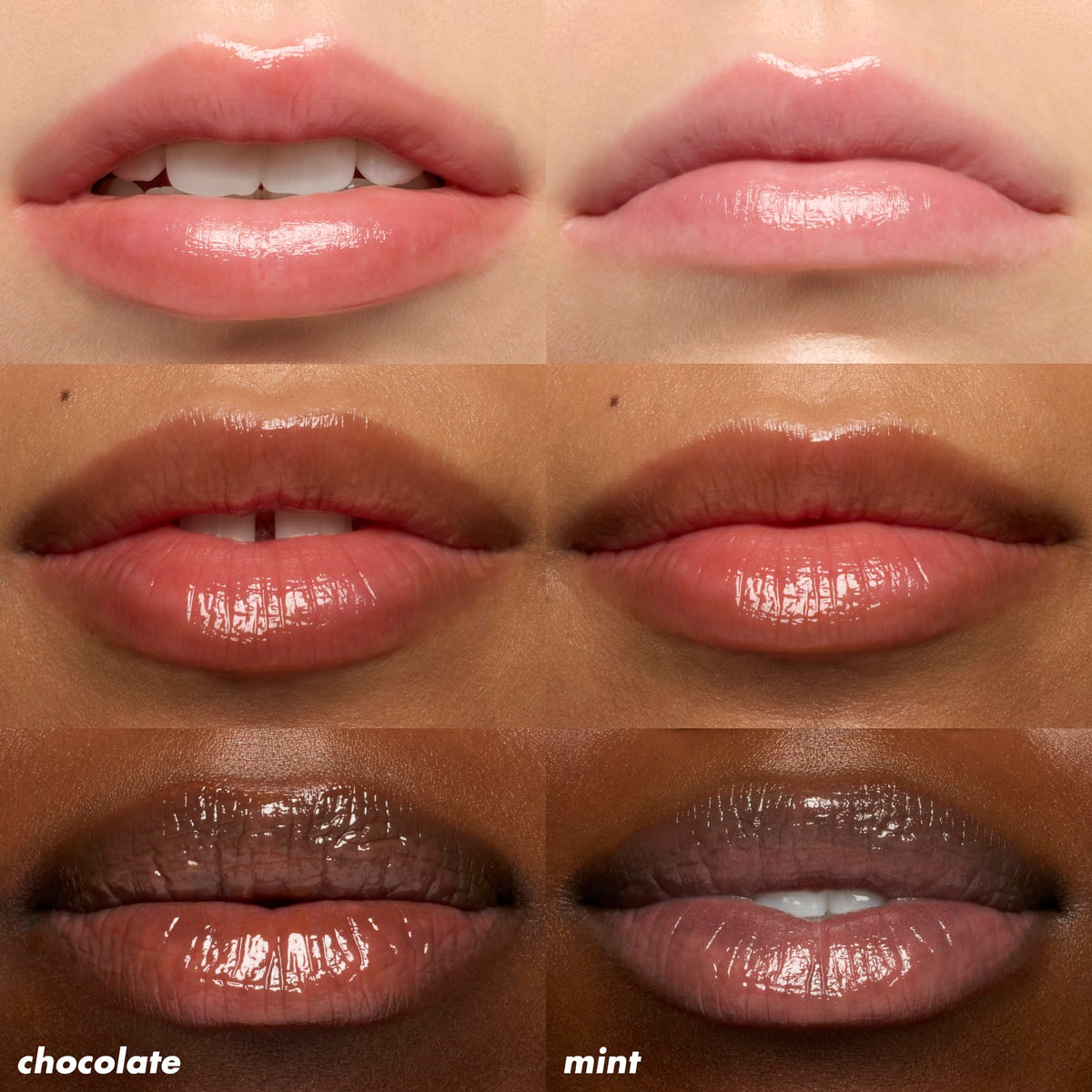 e.l.f. chocolate balm swatch on skin showing warm tint and soft sheen