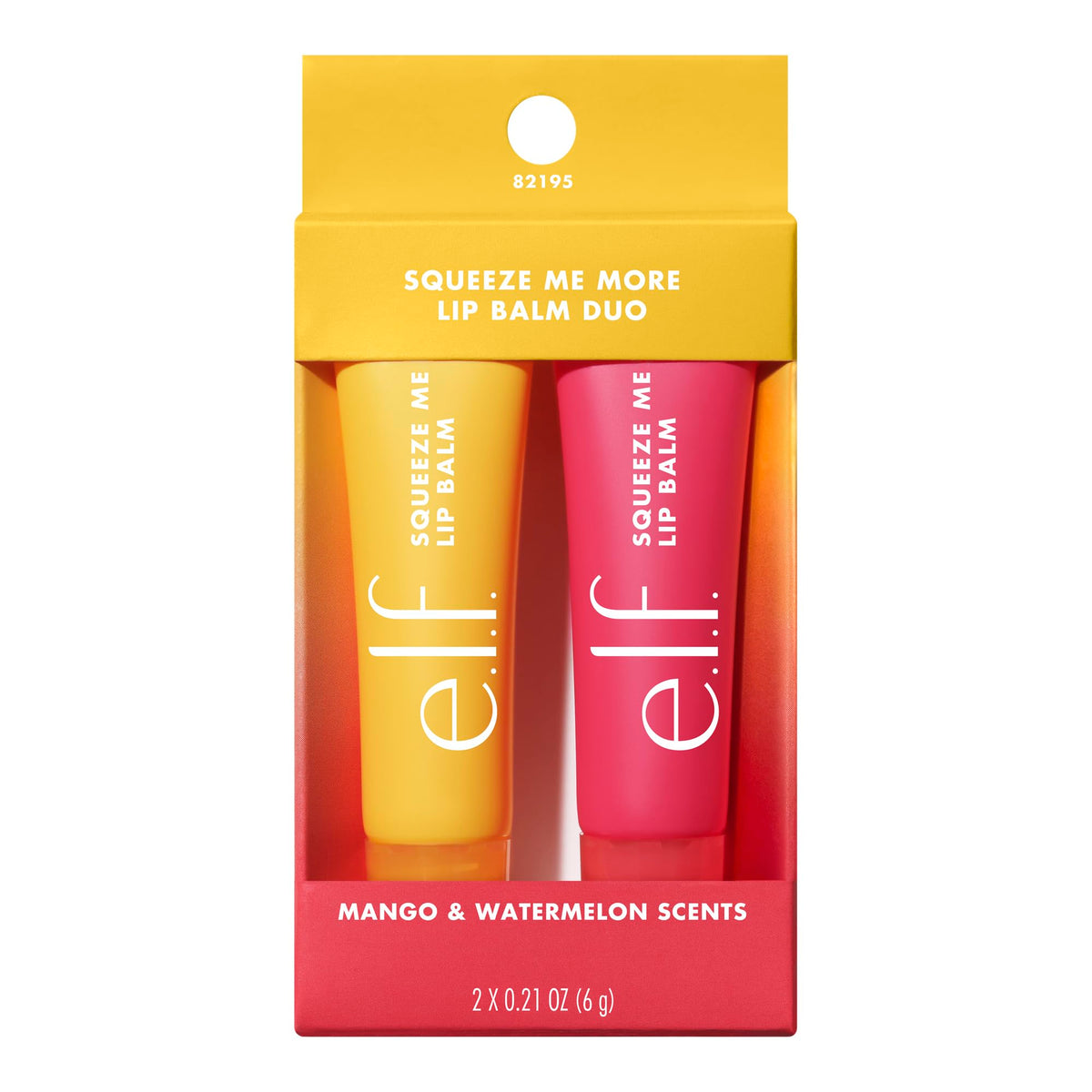 e.l.f. front packaging of the Mango and Watermelon duo showing both tubes and benefits