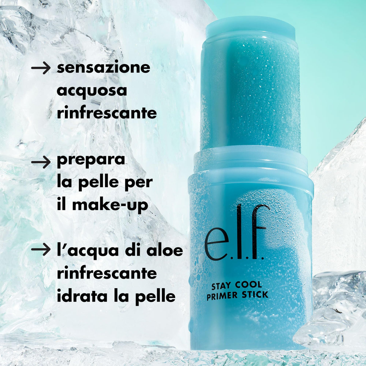 e.l.f. primer stick applied on hand demonstrating easy glide and quick on-the-go use