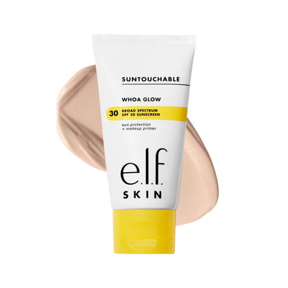 e.l.f. Suntouchable front packaging showing SPF 30 and glow benefits