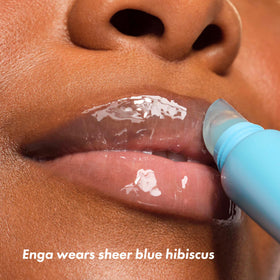 e.l.f. SKIN Thirst Burst Lip Treatment — Blue Hibiscus hydrating peptide lip balm, sheer glossy plumping moisturizer