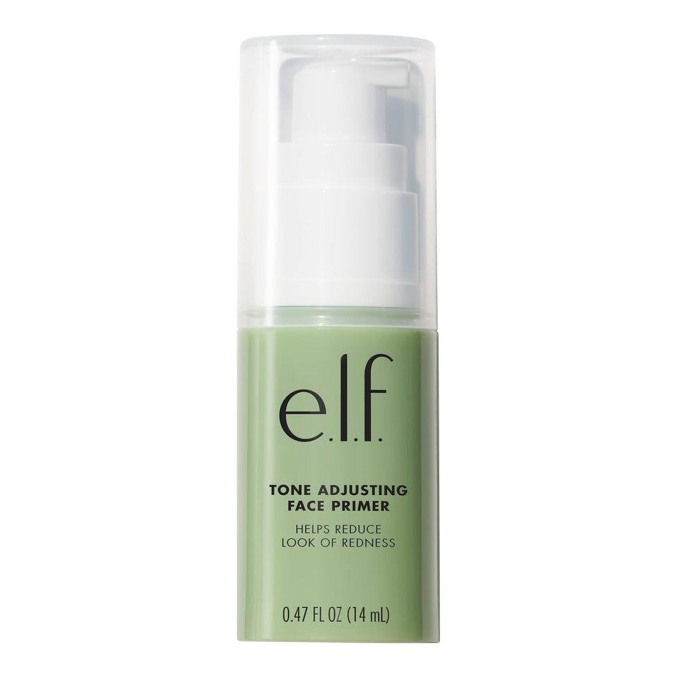 e.l.f. Tone Adjusting Face Primer front packaging showing size and label benefits