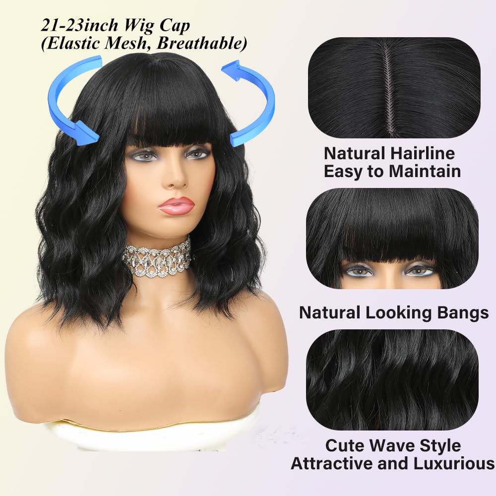 Elfairy side profile of model wearing bob wig demonstrates flattering silhouette