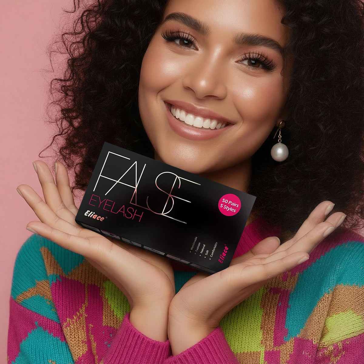 Eliace five style lashes displayed to show variety and styling choices