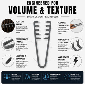 ELIDENZ comb lifting damp hair during blow-dry to add volume
