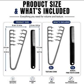 ELIDENZ two combs side by side illustrating backup and travel-ready set
