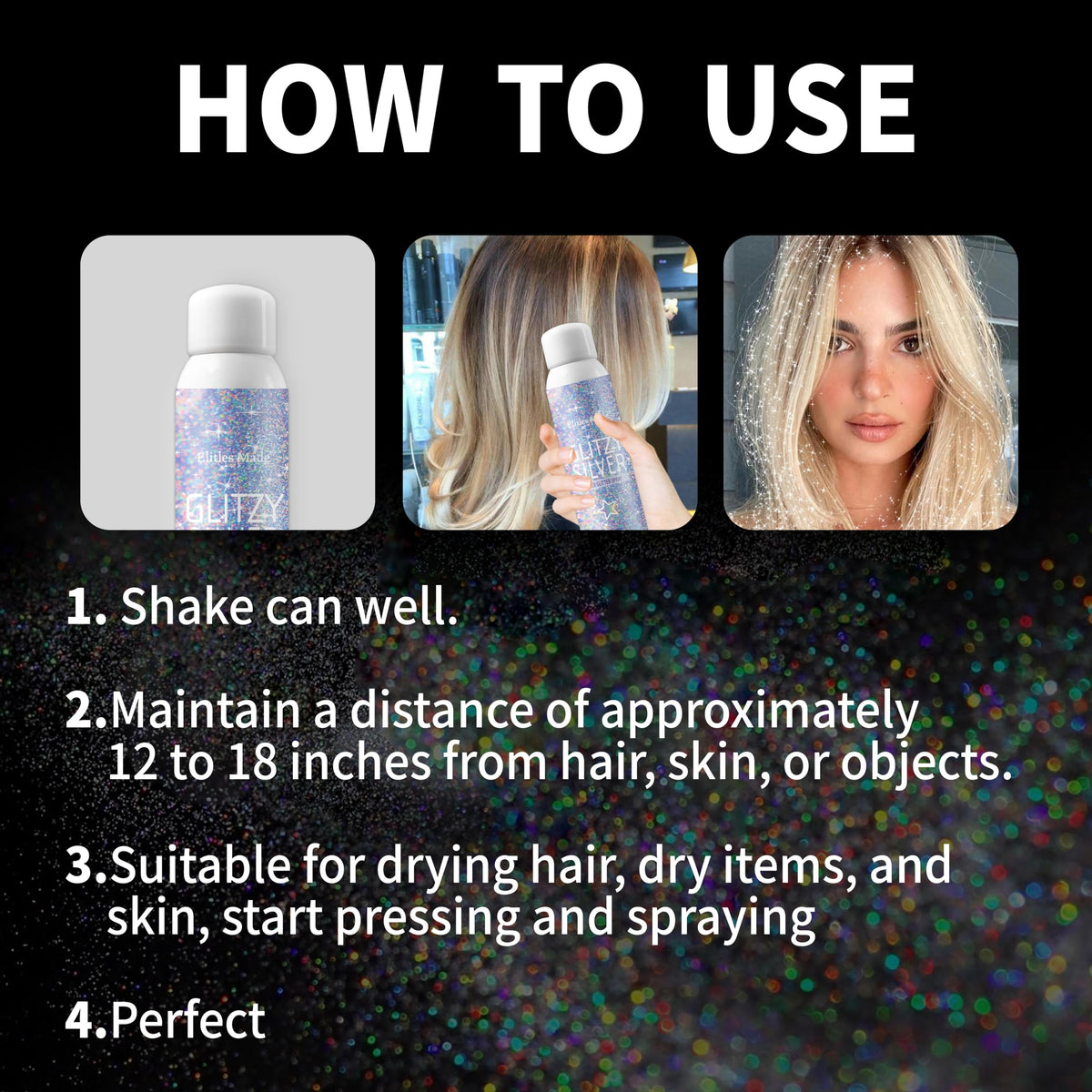 Elitles Made body sparkle application on arm showing even coverage and glow