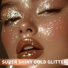 Elitles Made glitter texture close-up highlighting fine gold shimmer