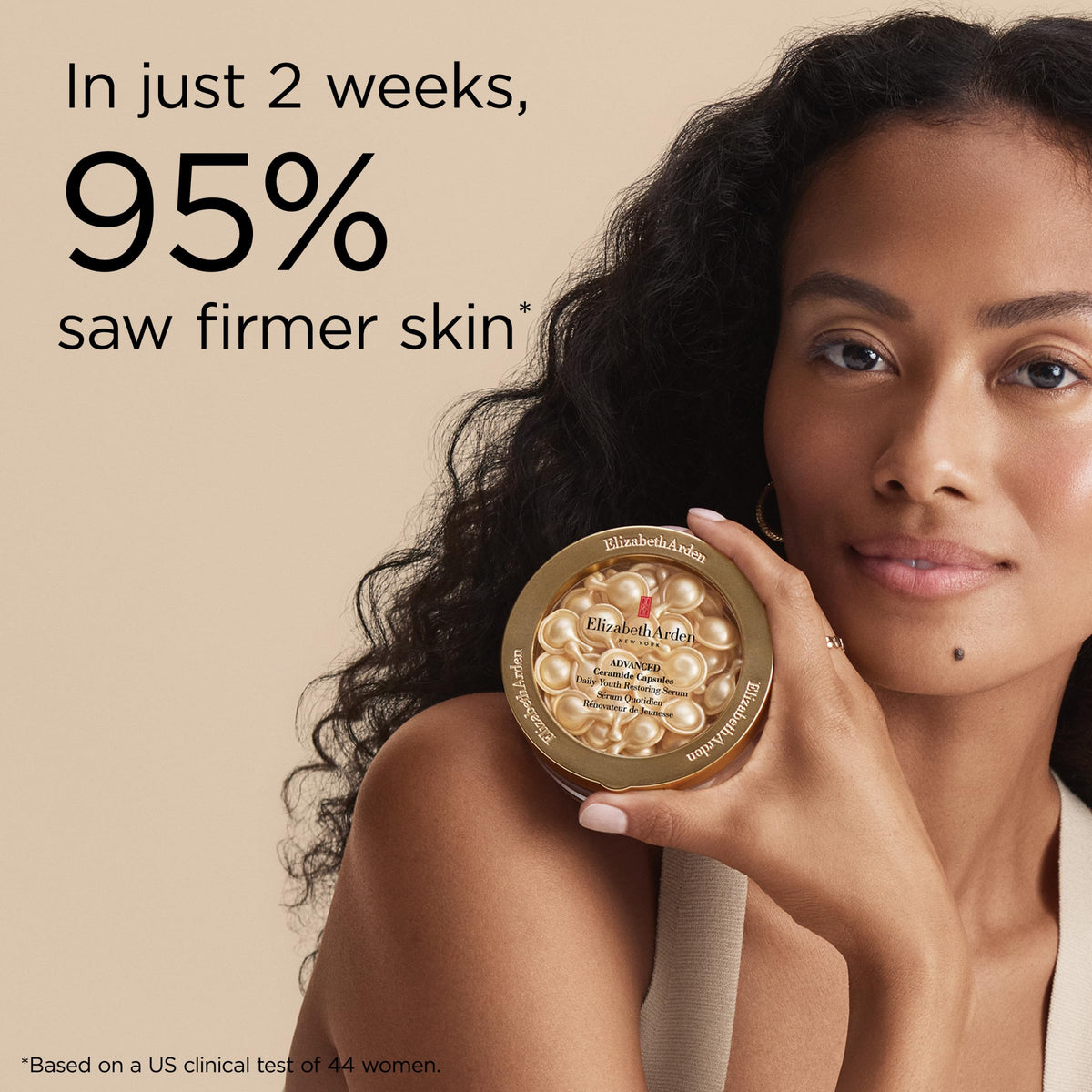 Elizabeth Arden capsule open tip detail enabling precise, no-waste application