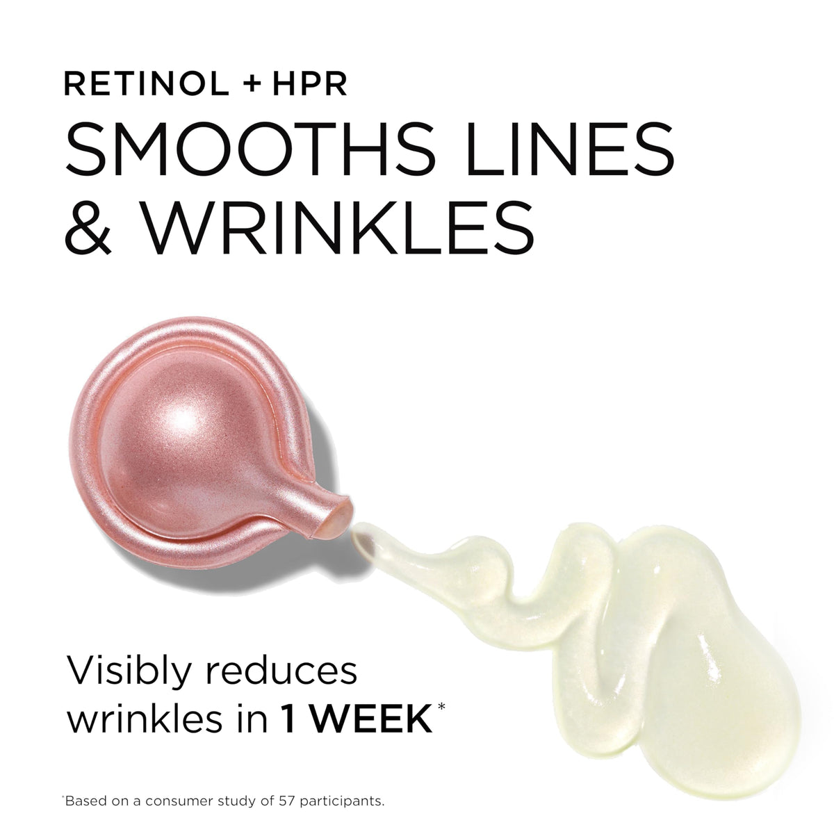Elizabeth Arden opened capsules showing serum texture for smooth application