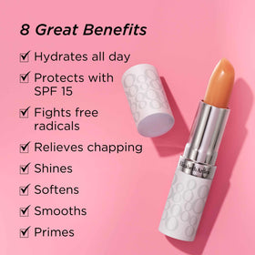 Elizabeth Arden lip stick with sunscreen label highlighting SPF 15 protection
