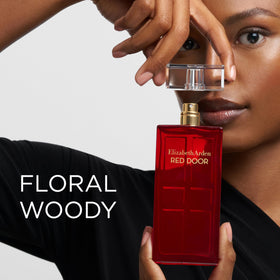 Elizabeth Arden Red Door closeup of glossy red lacquer emphasizing luxurious presentation