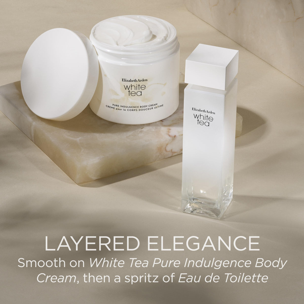 Elizabeth Arden close-up glass finish showing bottle texture and premium appeal