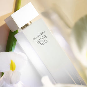 Elizabeth Arden White Tea on a dresser in lifestyle setting for everyday elegance