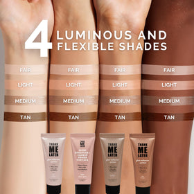 Elizabeth Mott split-face before and after showing improved luminosity and smoother texture
