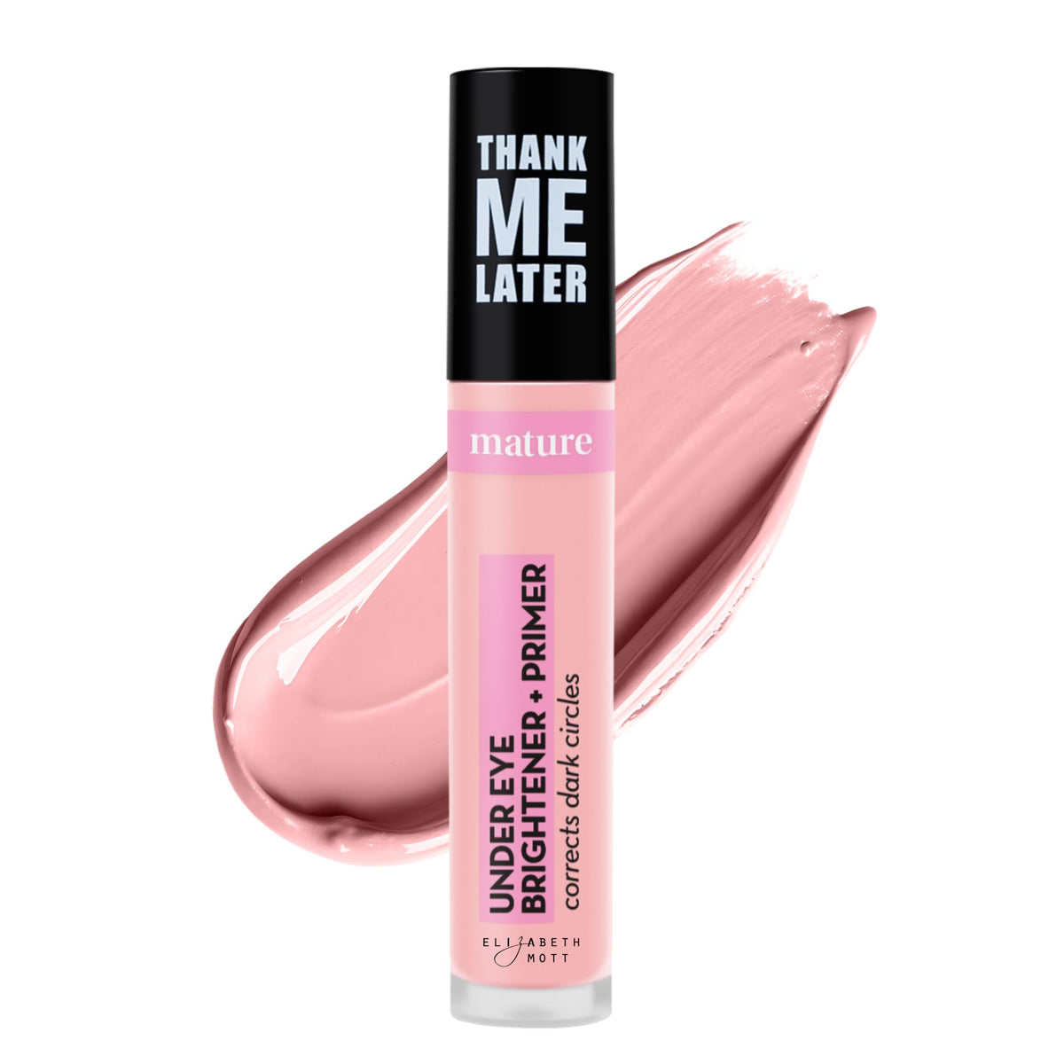 Elizabeth Mott front packaging showing product tube and compact benefit
