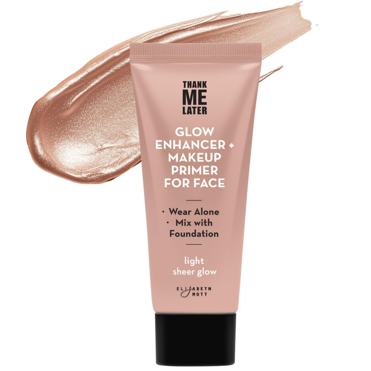 Elizabeth Mott front packaging showing product tube and branding for elegant priming