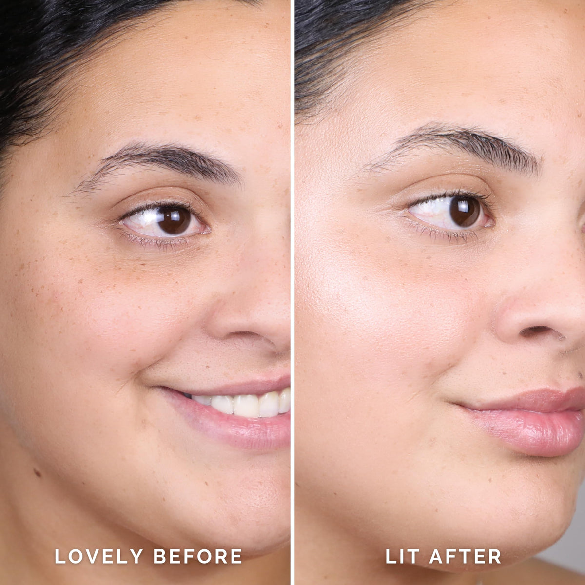 Elizabeth Mott application on cheek showing targeted highlighting and natural radiance