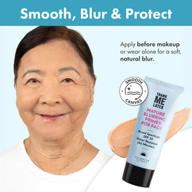 Elizabeth Mott in makeup routine under foundation for longer wear