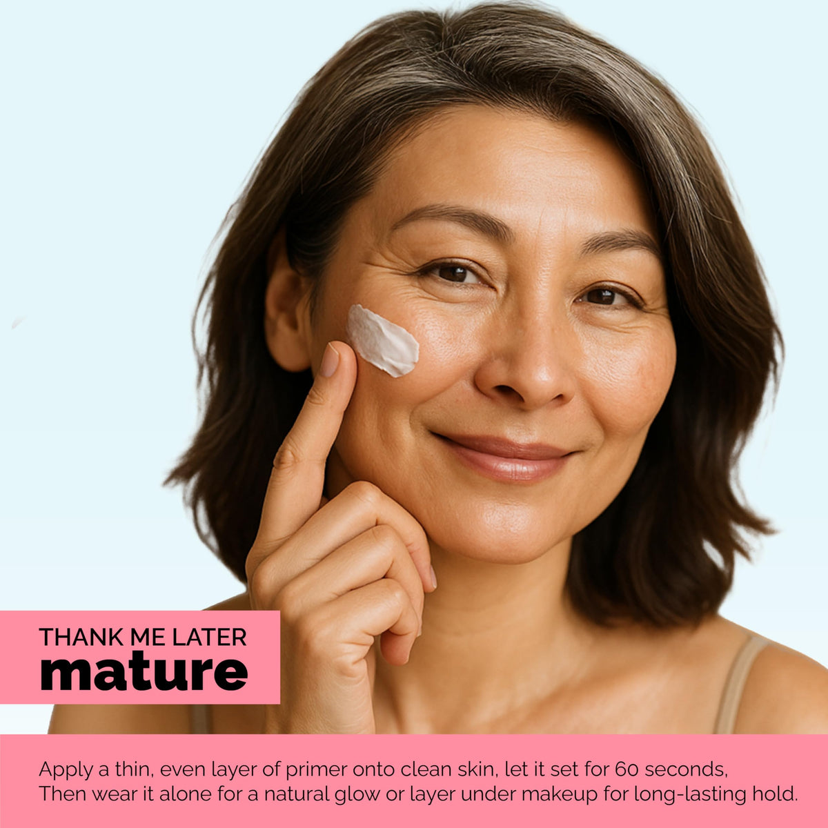 Elizabeth Mott lifestyle image of woman applying primer for even skin