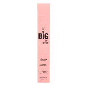 Elizabeth Mott mascara next to ruler showing full-size 8ml scale