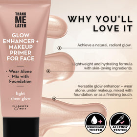 Elizabeth Mott swatch on hand illustrating sheer light glow and blendable finish