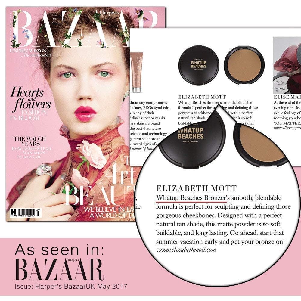Elizabeth Mott bronzer in a beach-inspired scene for sun-kissed glow benefit