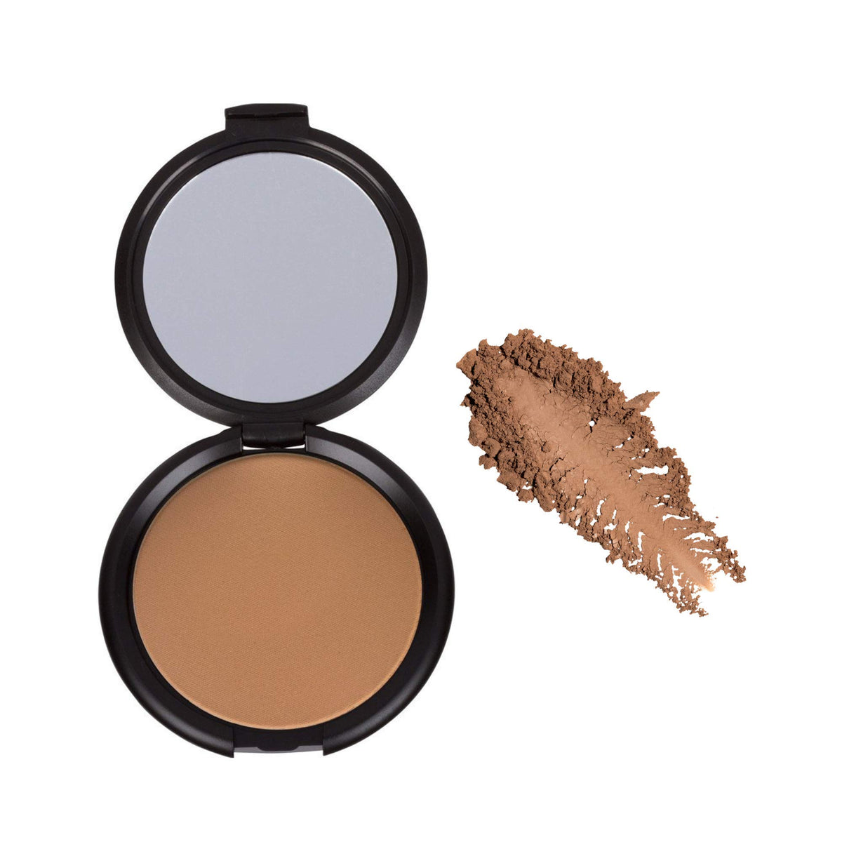 Elizabeth Mott bronzer swatch on forearm displaying blendable warm tone benefit