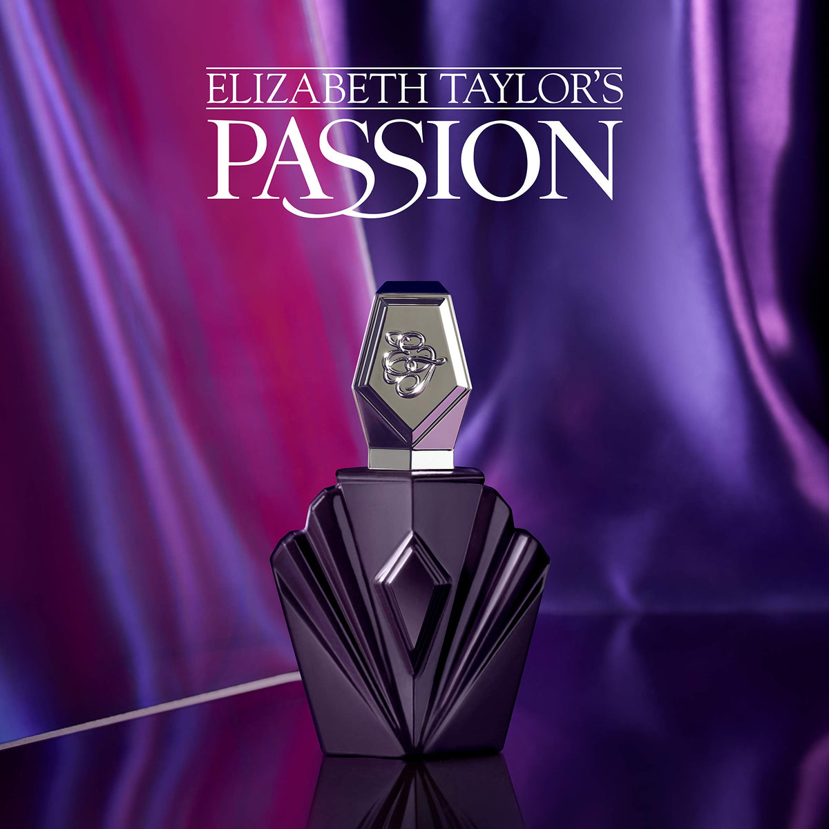 Elizabeth Taylor Passion lifestyle evening scene on vanity, evokes romantic, evening-ready mood