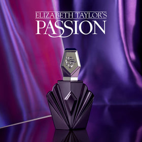 Elizabeth Taylor Passion lifestyle evening scene on vanity, evokes romantic, evening-ready mood