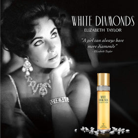Elizabeth Taylor White Diamonds body cream texture close-up demonstrating moisturizing finish