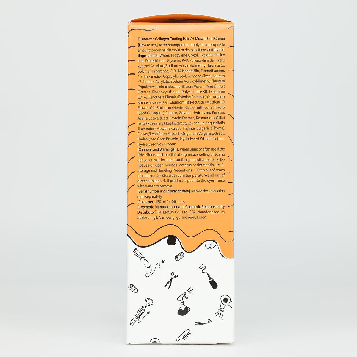 Elizavecca ingredient label close-up highlighting collagen and oils