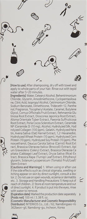 Elizavecca product applied to damp hair demonstrating detangling benefit