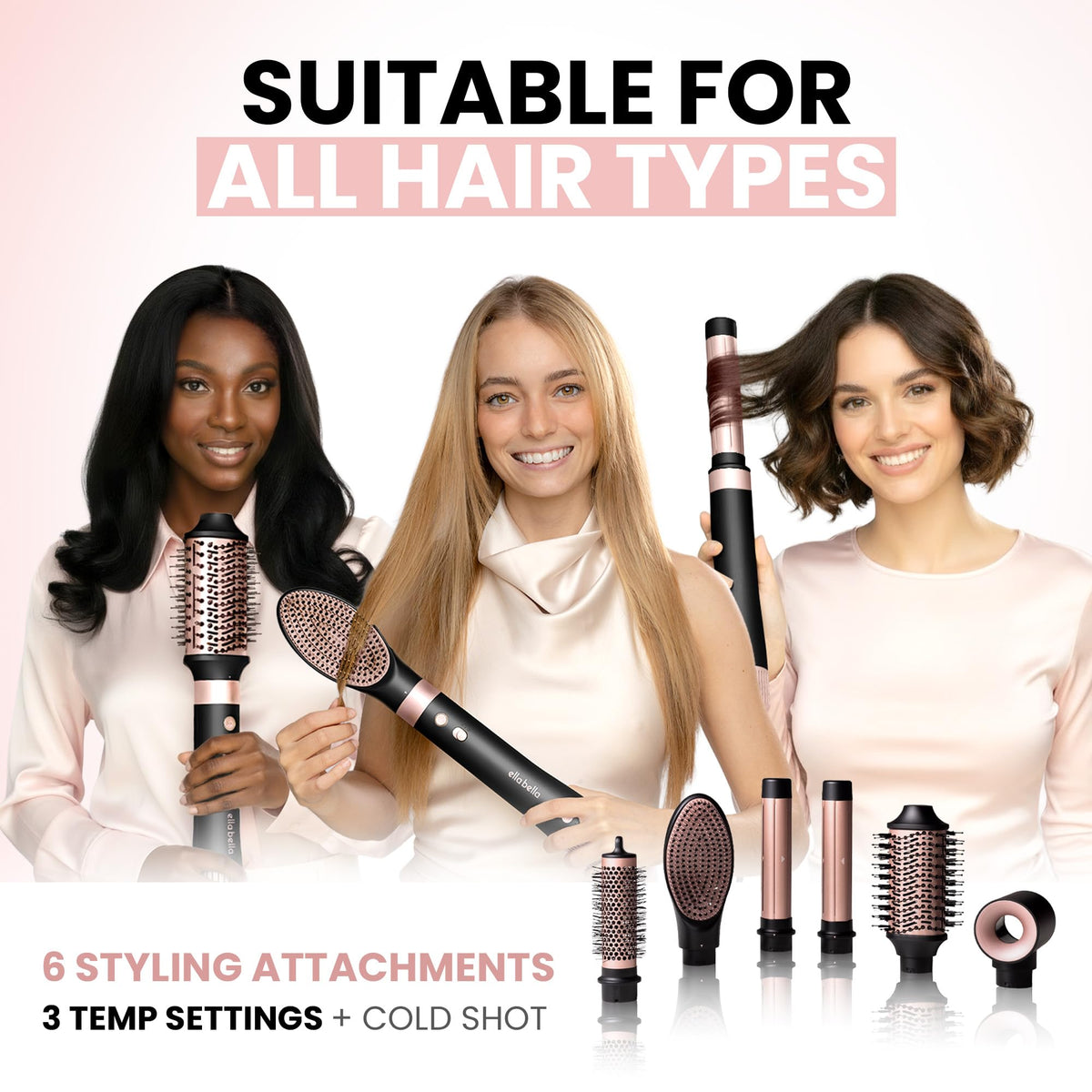 ELLA BELLA brush head texture close-up illustrating bristle design for gentle detangling benefit
