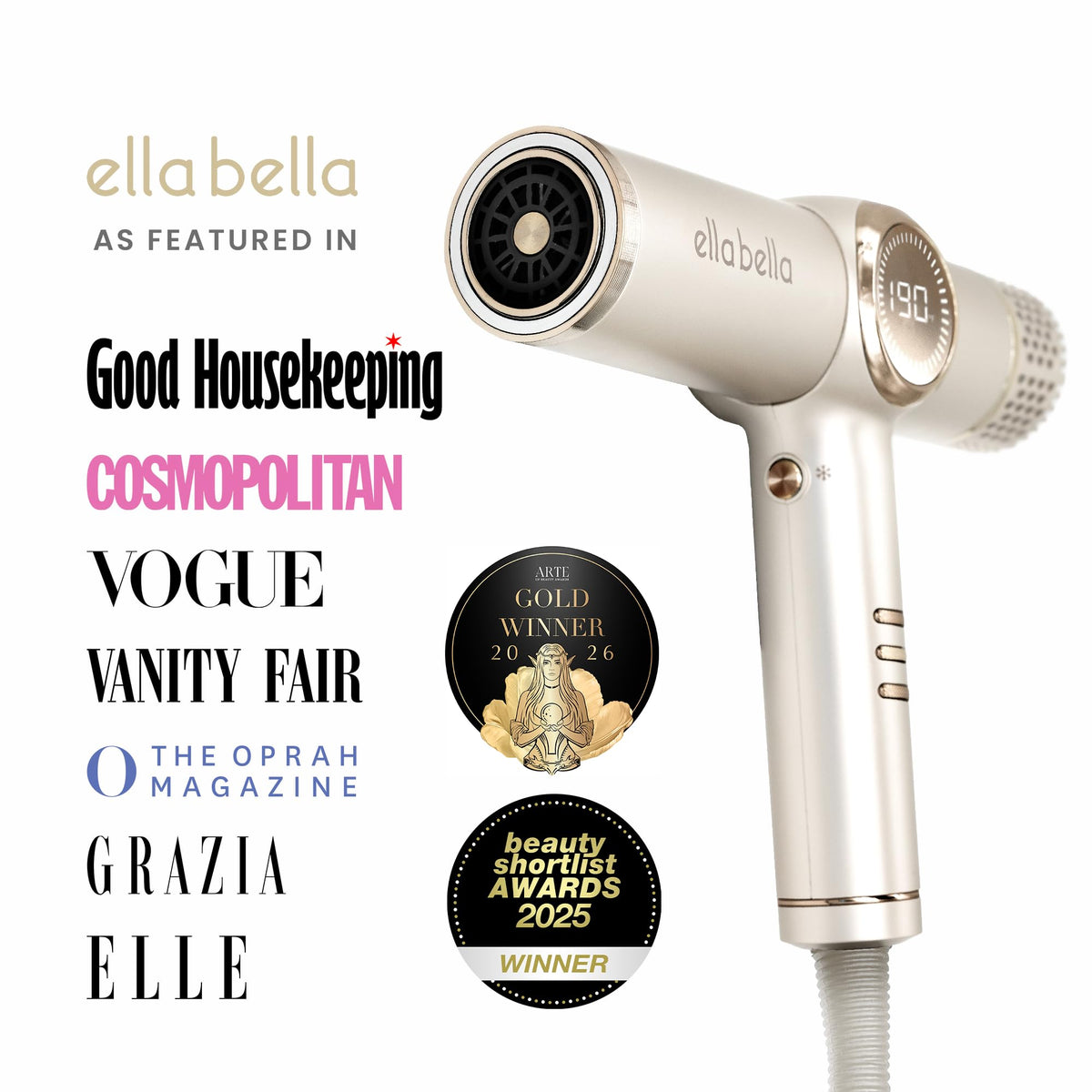 ELLA BELLA concentrator nozzles set for focused styling and faster smoothing