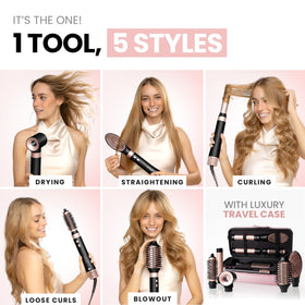 ELLA BELLA detachable heads laid out overhead for quick swapping and storage benefit