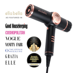 ELLA BELLA with diffuser attached demonstrating fuller curls benefit