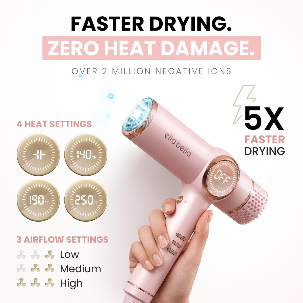 ELLA BELLA diffuser on curly hair enhancing curl definition and reducing frizz