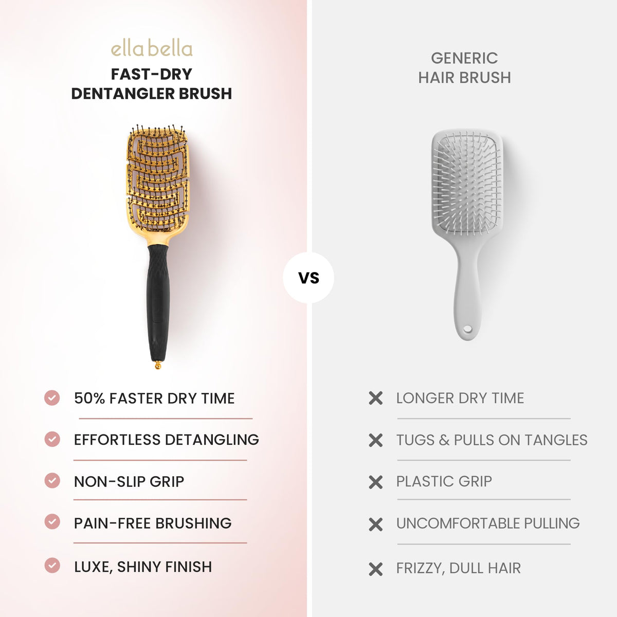 ELLA BELLA brush used in shower distributing hair mask evenly