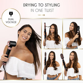 ELLA BELLA styler in use creating curls to show fast styling and salon-like results benefit