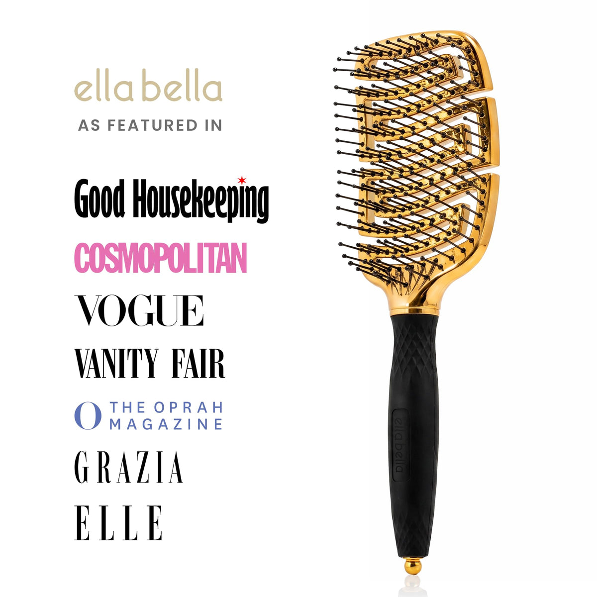ELLA BELLA memory-flex bristles detail easing tangles without pulling